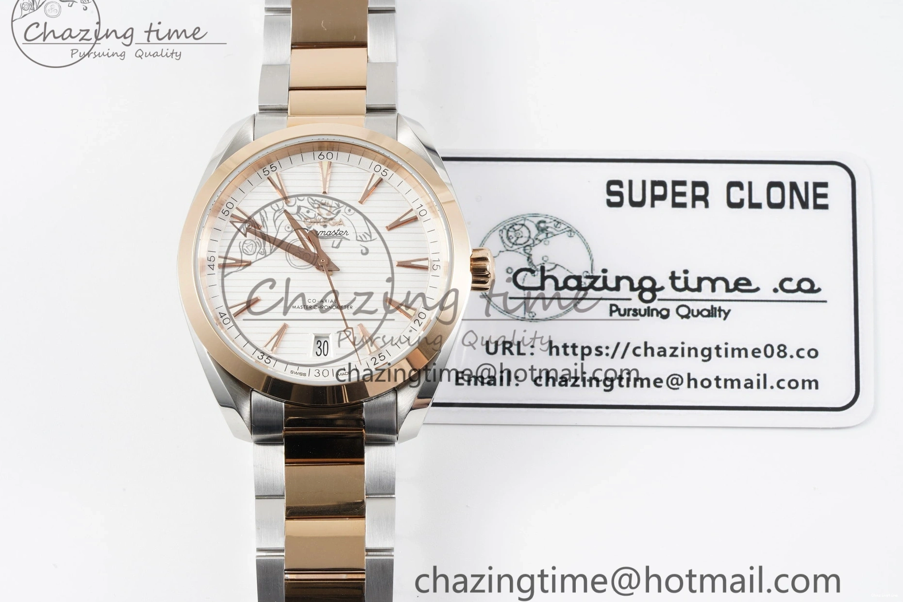 0104 Aqua Terra 150M SS RG JQK 1:1 Best Edition White Dial on SS RG Bracelet A OnTrend 7828